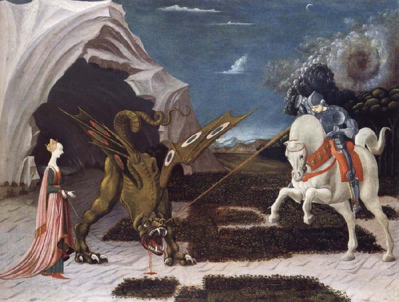 Paolo Ucello Saint George,the Princess and the Dragon Norge oil painting art